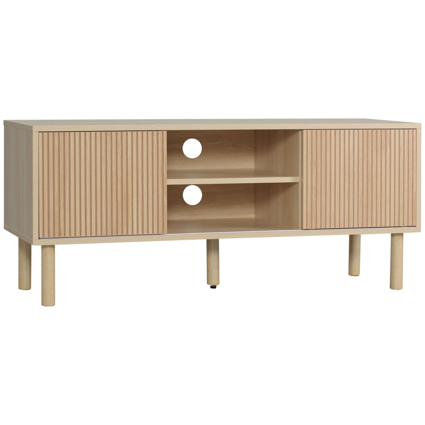 Tv Meubel – TV Kast – TV Dressoir – TV Stand – Meubel – Scandinavisch Design – 2 Schuifdeuren – Kabeldoorvoer – 115x40x49 cm – Geschikt tot 50 inch