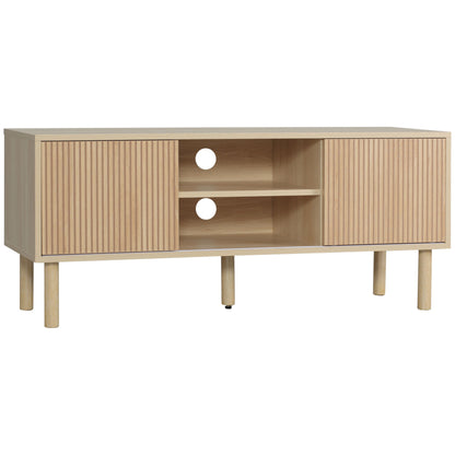 Tv Meubel – TV Kast – TV Dressoir – TV Stand – Meubel – Scandinavisch Design – 2 Schuifdeuren – Kabeldoorvoer – 115x40x49 cm – Geschikt tot 50 inch