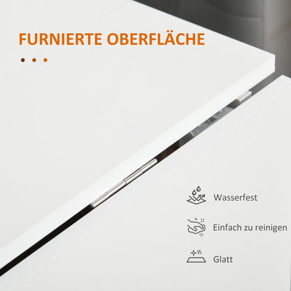 Uitklaptafel – Klaptafel – Inklapbare Tafel – Vouwtafel – Eettafel – Mobiel met Wielen – Uitschuifbaar 120x80x73 cm – Modern Teak en Wit Design