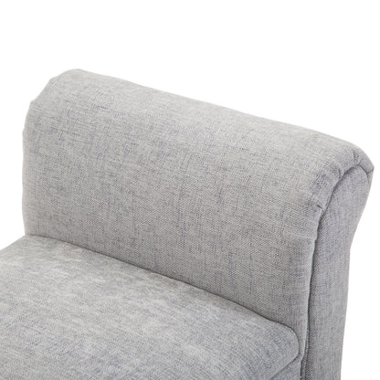 Poef – Hocker – Zitelement – Voetenbankje – Loungebank – Lichtgrijs – Gevoerd Schuim – Polyester Bekleding – 132x45,5x58 cm