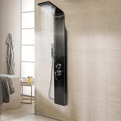 Doucheset Zwart – Douchepaneel – Douchetoren – Douchekolom – Douchepaneel 4-functies – RVS – 140 cm Hoog