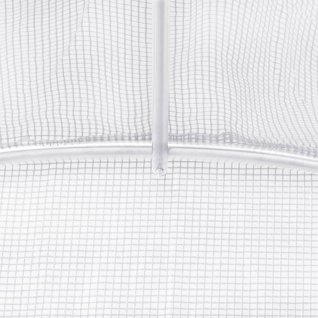 Hobbykas – Serre – Tuinkas – Kweekkas – Plantenkas – Ruim Formaat – Extra Sterk PE Gaas 170 g/m² – Roestvrij Stalen Frame – Wit