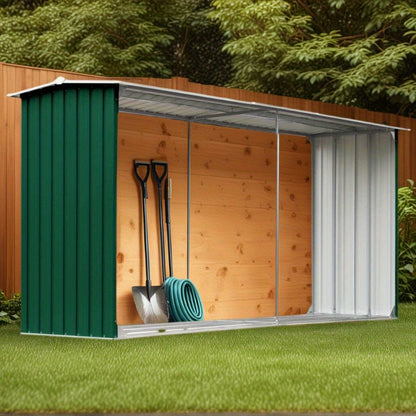 Houtopslag – Brandhoutrek – Houtberging – Haardhoutrek – Houtrek – Gegalvaniseerd Staal – Groot 330x84x152 cm – Weerbestendig Met Verhoogde Vloer