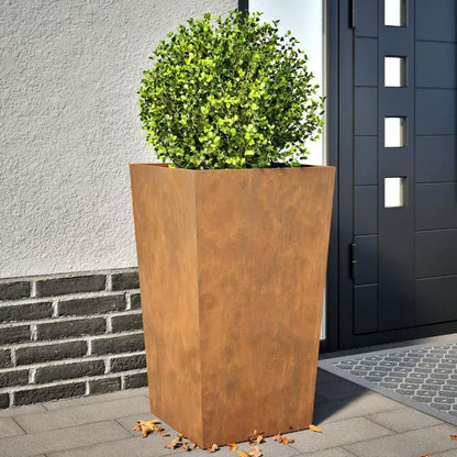 Plantenrek – Plantenstandaard – Bloemenrek – Plantentafel – Plantenzuil – Cortenstaal – Set Van 2 – 45x45x75 cm – Weerbestendig – Duurzaam
