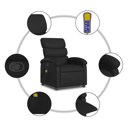 Massagestoel – Relaxfauteuil – Shiatsu Stoel – Massagestoel – Verstelbare Zitplaats – Zwart Kunstleer – 6 Vibratiepunten – Handmatige Rugleuning 135°