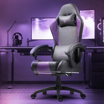 Gamingstoel – Bureaustoel – Comfortstoel – Computestoel – Bureaufauteuil – Ergonomisch Ontwerp – Verstelbare Voetensteun – Blauw