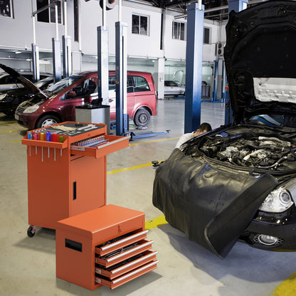 Gereedschapskist – Gereedschapskoffer – Werkplaatskast – Opbergtrolley – Rolcontainer – 2-in-1 Compact Ontwerp – Metalen Constructie Met Automatisch Sluitsysteem