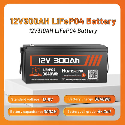 Lithium Accu – LiFePO4 Accu – Camper Accu – Boot Accu – Solar Accu – 12V 300Ah Capaciteit – Geavanceerd BMS & Duurzame ABS Behuizing