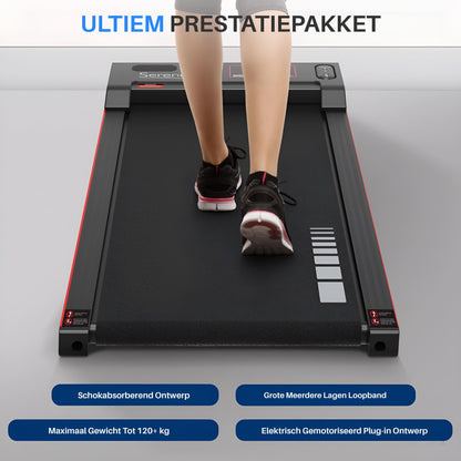Loopband – Mini Loopband – Draagbare Treadmill – Fitnessapparaat – Hardloopband – Compact Ontwerp – Stil & Schokdempend – 100x40 cm Loopvlak – Max 120 kg