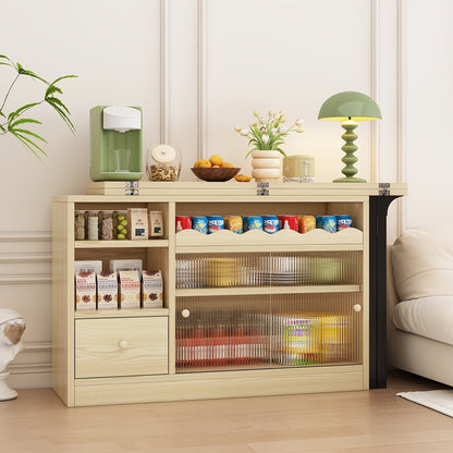 Uitklaptafel – Klaptafel – Vouwtafel – Eettafel – Uitschuifbare Tafel – 360° Draaibaar – Ruimtebesparend Met Opbergruimte – Stevig Metalen Frame – Natuurlijk Houtkleur & Zwart