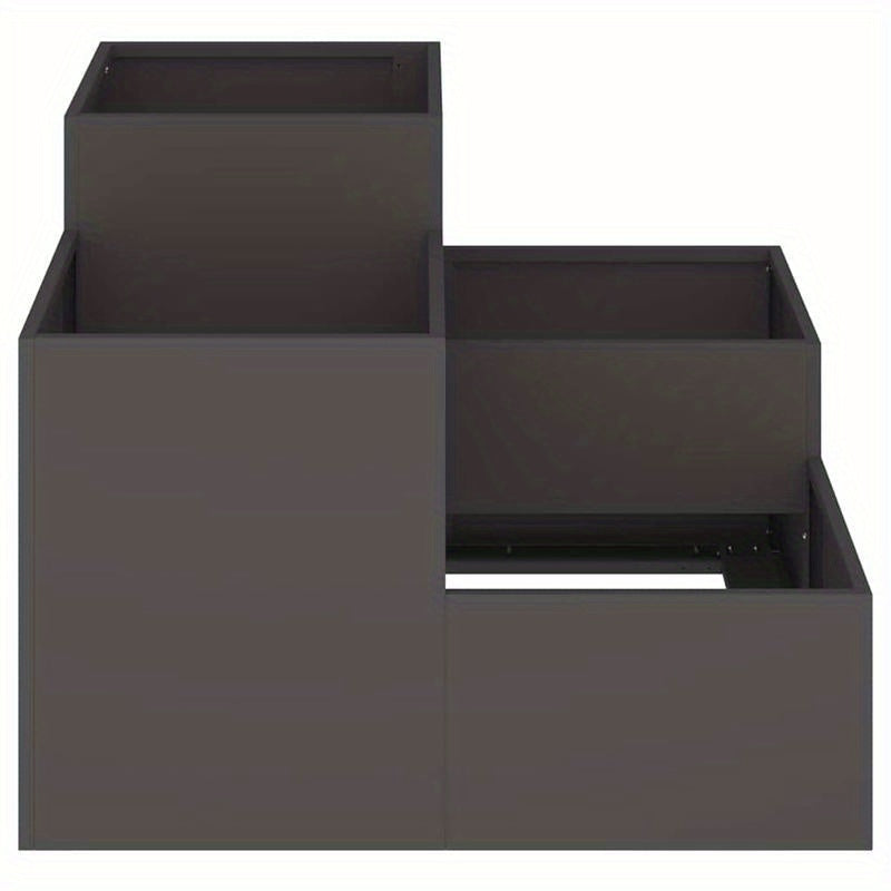 Plantenbak – Bloembak – Tuinbak – Moestuinbak – Balkonbak – Verhoogd – Robuust Zwart Staal – 80x80x60 cm