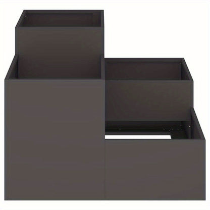 Plantenbak – Bloembak – Tuinbak – Moestuinbak – Balkonbak – Verhoogd – Robuust Zwart Staal – 80x80x60 cm