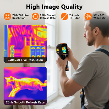 Infrarood Thermische Beeldcamera – Warmtebeeldcamera – Temperatuurscanner – Thermografische Camera – Warmtemeter – Draagbaar Handheld Ontwerp – 240x240 Resolutie & Laserpointer