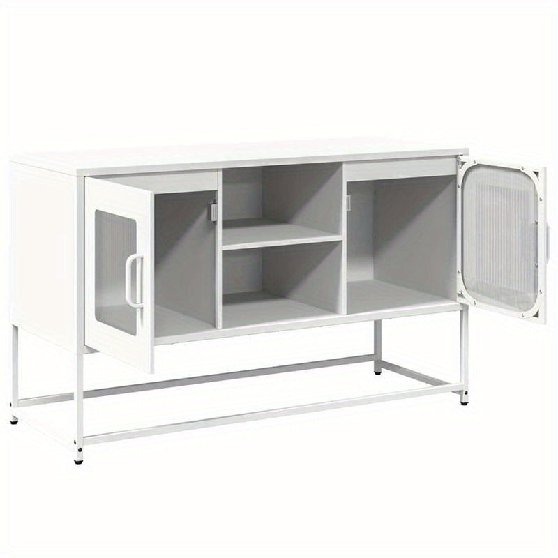 Mobile TV White 100.5x39x60.5 cm in Steel Practical Removable