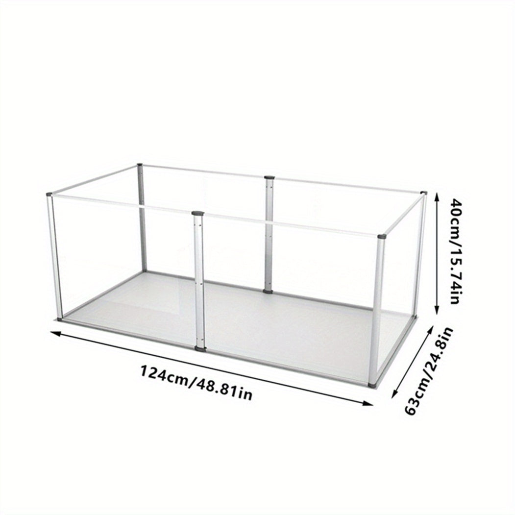 Acrylic Binnenren – Speelren – Binnenkooi – Ren Voor Kleine Huisdieren – Multi-Panel Kooi – 124x63x40 cm – Krasbestendig Acryl – Veilig Ontsnapproof Design
