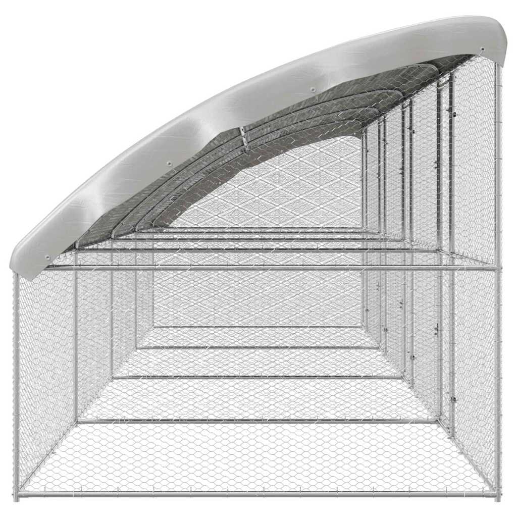Kippenren – Kippenhok – Buitenren – Pluimveeverblijf – Houten Kippenren – 800x200x198,5 cm – Gegalvaniseerd Staal & Weerbestendig