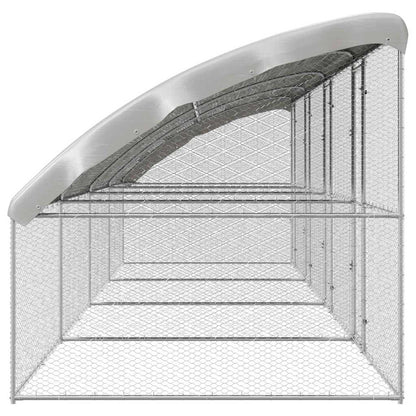 Kippenren – Kippenhok – Buitenren – Pluimveeverblijf – Houten Kippenren – 800x200x198,5 cm – Gegalvaniseerd Staal & Weerbestendig