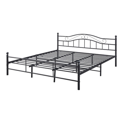 Metalen Bed – Stalen Bedframe – Industrieel Bed – Slaapbank – Lattenbodem – Mat Zwart – 160 x 200 cm – Stevig & Onderhoudsvriendelijk