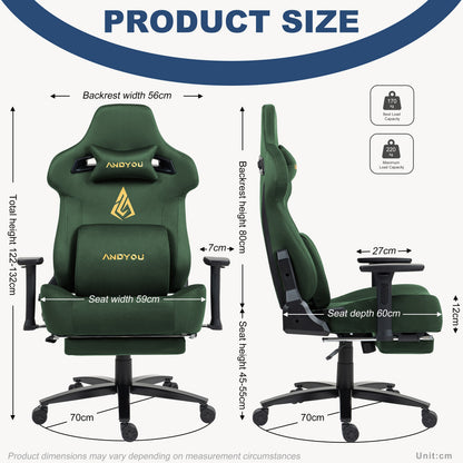 3D Armrests+220kg Load, Andyou Office, Chair Ergonomic PC Chair - Faux, 18° Tilt, 90-155° Recline, Office Chair.