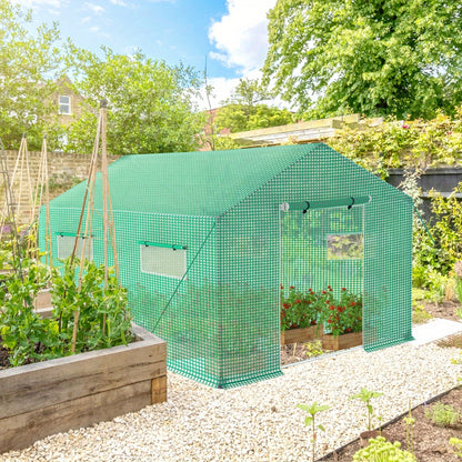 Kasfolie – Tuinkas – Broeikas – Kweekkas – Tomatenkas – 4,5x2x2 m – Stevig Plastic – Inclusief Ramen en Deur