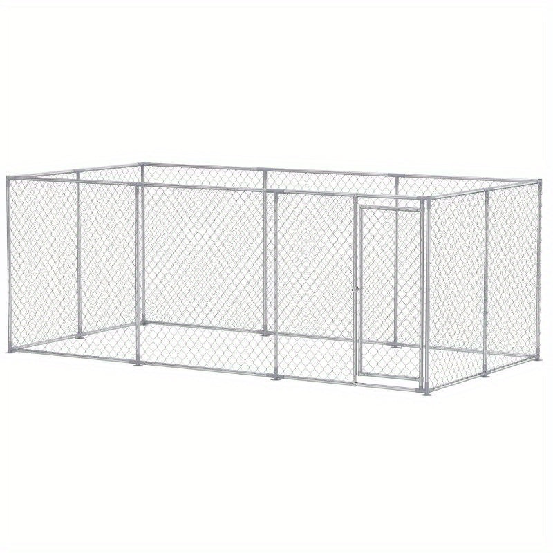 Buitenren Grote Hond – Hondenren – Hondenhok – Buitenkennel – Hondenbench – 400x200x150 cm – Verzinkt Staal – Afsluitbare Deur