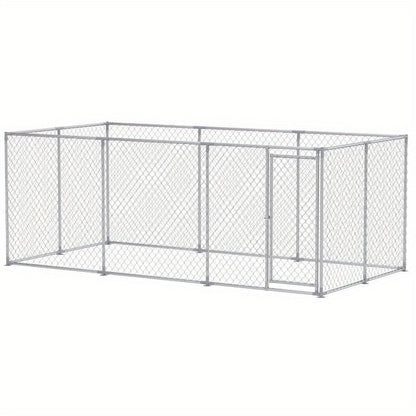 Buitenren Grote Hond – Hondenren – Hondenhok – Buitenkennel – Hondenbench – 400x200x150 cm – Verzinkt Staal – Afsluitbare Deur
