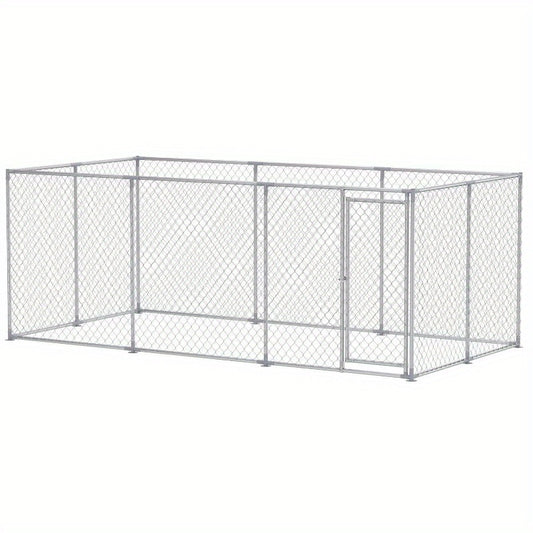 Buitenren Grote Hond – Hondenren – Hondenhok – Buitenkennel – Hondenbench – 400x200x150 cm – Verzinkt Staal – Afsluitbare Deur