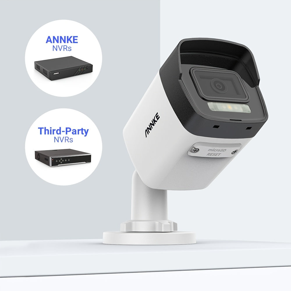 Bewakingscamera Set – Beveiligingscamera – Camerabewaking – CCTV Camera – Draadloze Beveiligingscamera – 4TB Opslag – Bekabelde Connectiviteit – Wit-Zwart