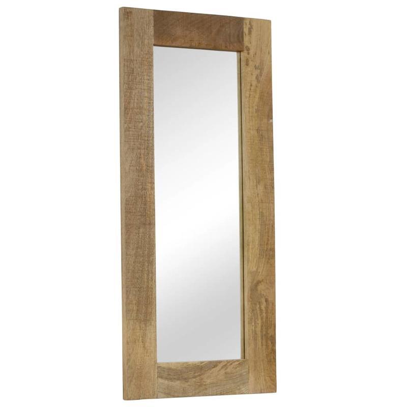 Wandspiegel – Ovale Spiegel – Badkamerspiegel – Staande Spiegel – Woonaccessoire – Massief Mangohout – 50x110 cm – Vochtbestendig & Unieke Houtnerf