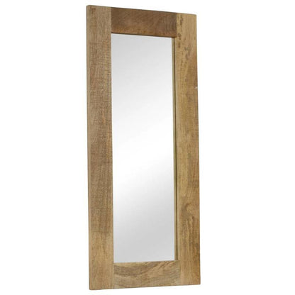 Wandspiegel – Ovale Spiegel – Badkamerspiegel – Staande Spiegel – Woonaccessoire – Massief Mangohout – 50x110 cm – Vochtbestendig & Unieke Houtnerf