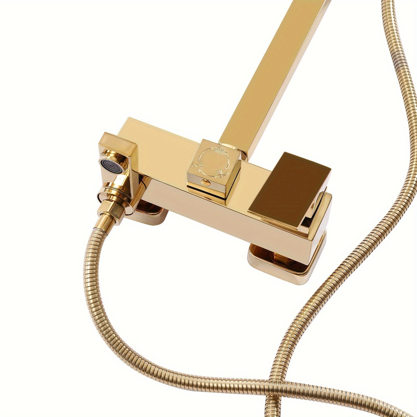 Gouden Douche Set – Regendouche – Handdouche – Douchekop – Douchekraan – Verstelbare Hoogte 80-113 cm – Roestvrij Koper & RVS