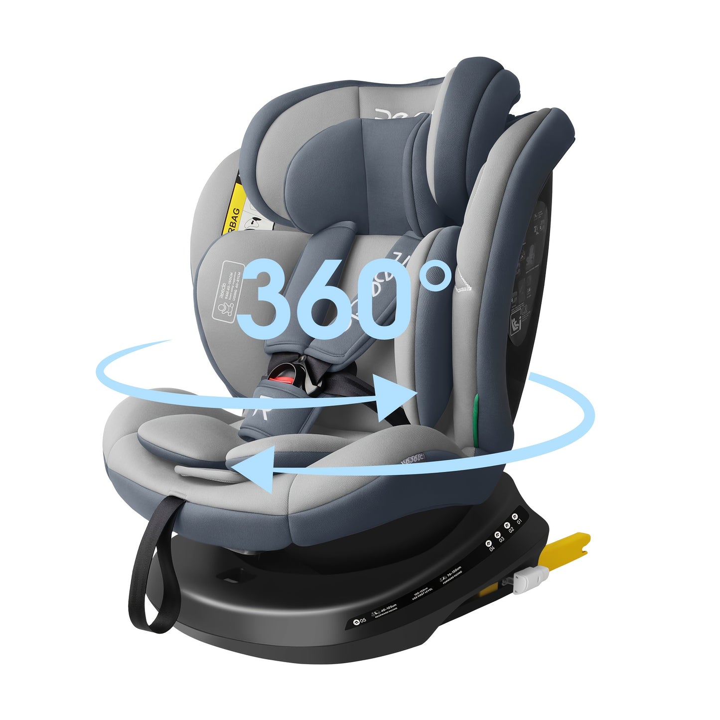 Autozitje – Autostoel – Zitverhoger – Booster – ISOFIX Bevestiging – 360° Draaibaar – Groeit Mee 40-150 cm – i-Size Veiligheid ECE R129