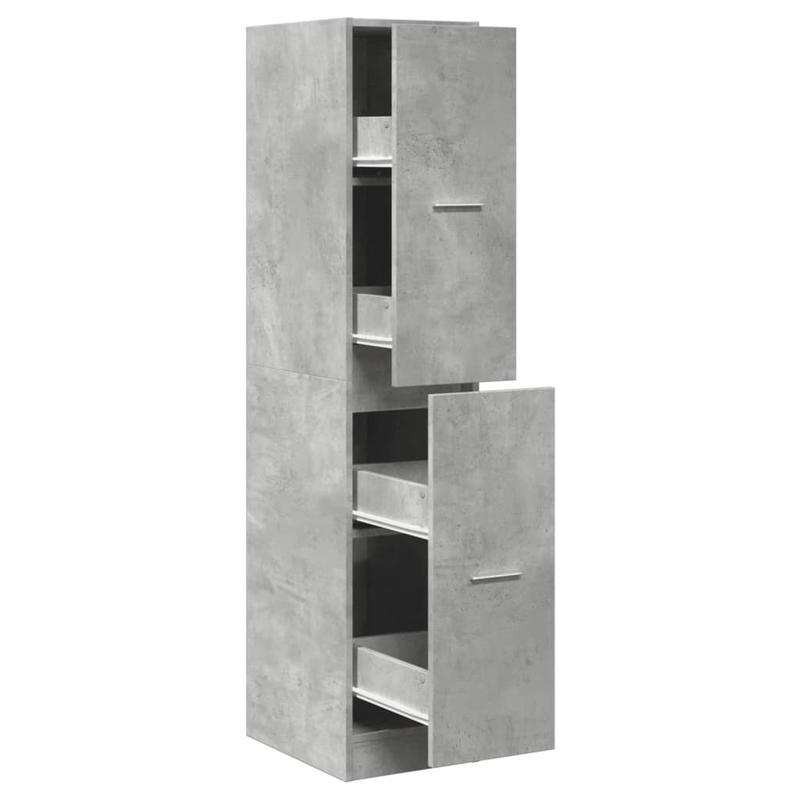 Badkamerkast – Medicijnkastje – Spiegelkast – Opbergkast – Kolomkast – Modern Grijs – 30x41x144 cm – Hout & MDF – Ruimtebesparend – Eenvoudige Montage