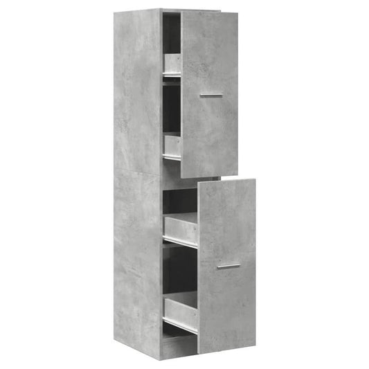 Badkamerkast – Medicijnkastje – Spiegelkast – Opbergkast – Kolomkast – Modern Grijs – 30x41x144 cm – Hout & MDF – Ruimtebesparend – Eenvoudige Montage