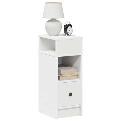 Set of 2 White Bedside Tables with Drawer, Measuring 25X31X66 Cm