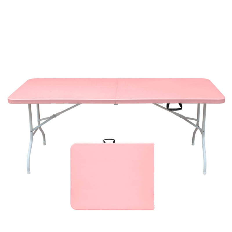 Inklapbare Tafel – Opvouwbare Tafel – Klaptafel – Campingtafel – Picknicktafel – Stevig Metalen Onderstel – Marmeren Kunststof Tafelblad 180 cm