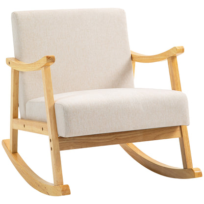 Schommelstoel – Relaxstoel – Wiegstoel – Schommelstoel Voor Baby’s – Loungestoel – Beige – Ergonomisch Design – Anti-Slip Poten