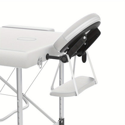 Inklapbare Massagetafel – Massagebed – Behandelingstafel – Therapeutische Tafel – Mobiele Massagetafel – Aluminium Frame – Verstelbare Hoogte 62-83 cm – Draagkracht 230 kg – Wit
