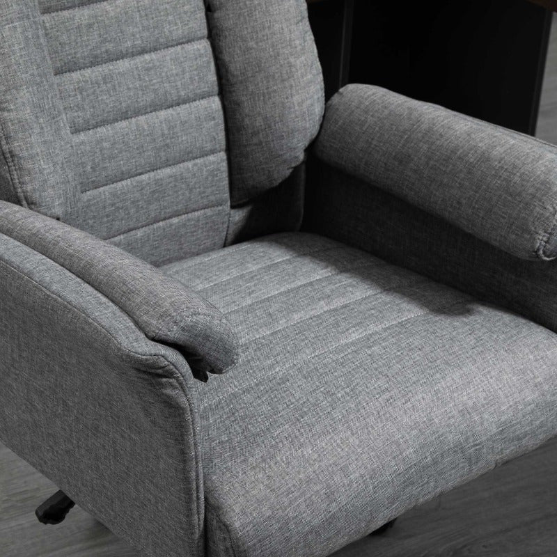 Ergonomische Bureaustoel – Comfortstoel – Kantoormeubilair – Werkstoel – Thuiswerkstoel – Verstelbare Zithoogte Tot 115 cm – Duurzaam Glas- en Roestvrij Stalen Frame – Grijs Gemêleerd
