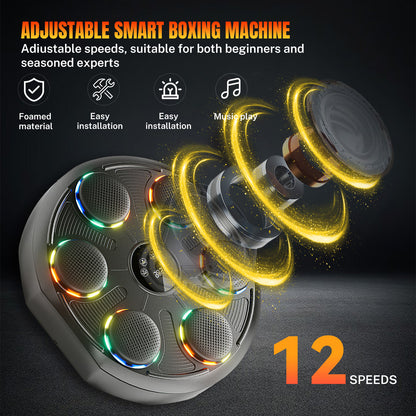 Bokszak – Boksbal – Boksmachine – Boxmachine – Boxing Trainer – Bluetooth Muziek – 12 Snelheids- en Volume-instellingen – Intelligente LED Telling – 2400mAh Accu