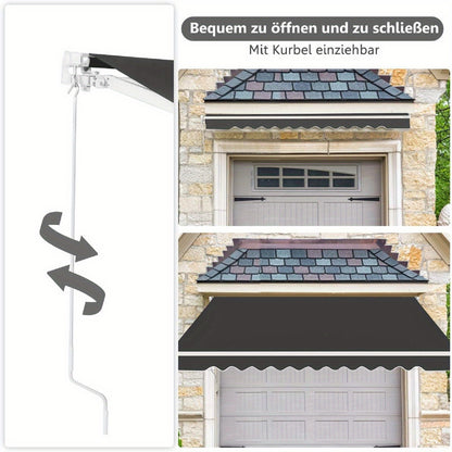 Verstelbare Zonwering – Knikarmscherm – Terrasdoek – Balkonzonwering – Uitschuifbare Luifel – Aluminium Frame – 3,6x3 Meter – Verstelbare Hoek 40°-100°