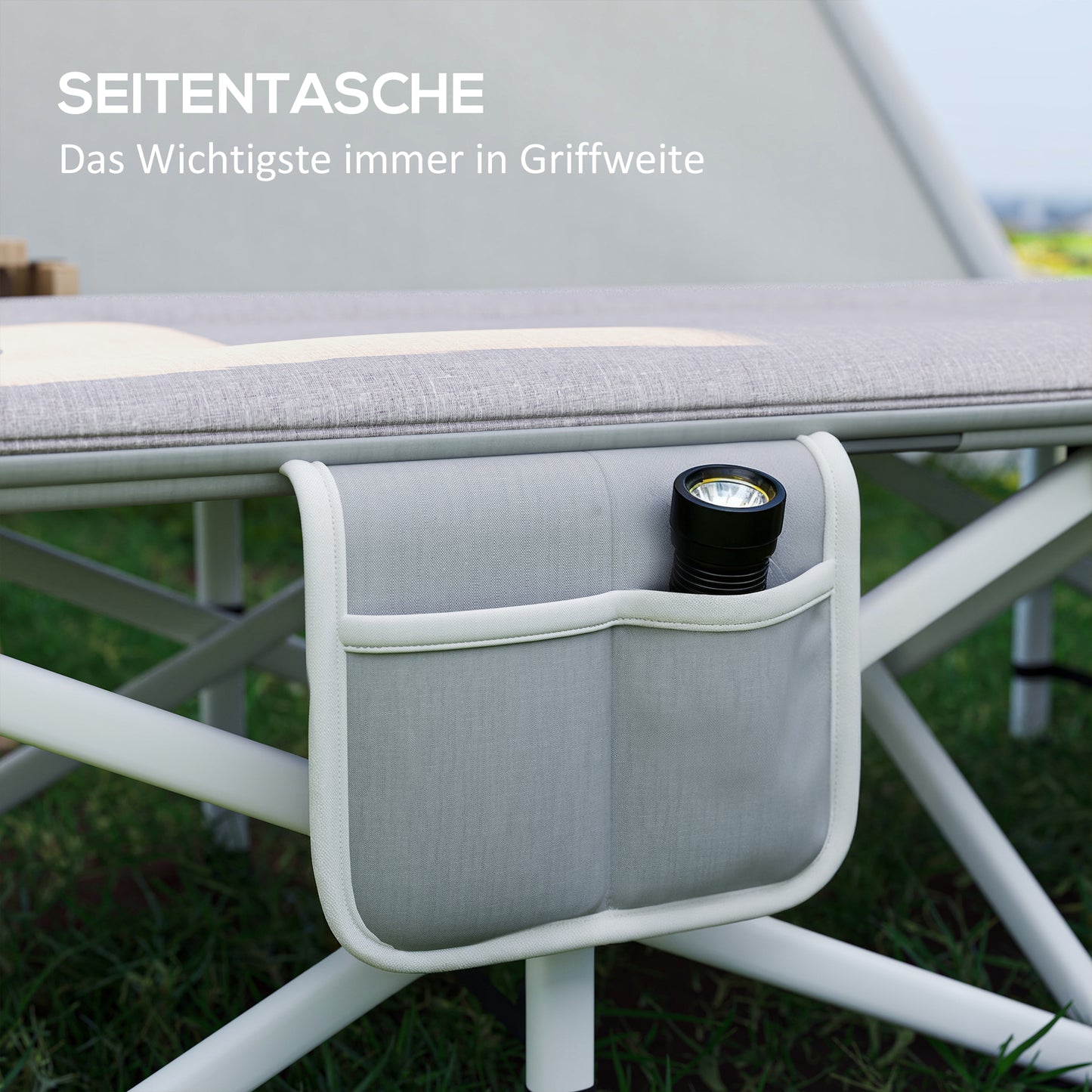 Campingbed – Opvouwbaar Bedje – Reisbeddeltje – Logeerbed – Kampeerbed – Stevig Metaal Frame – Draagkracht 200 kg – Grijs – 200x65x42 cm