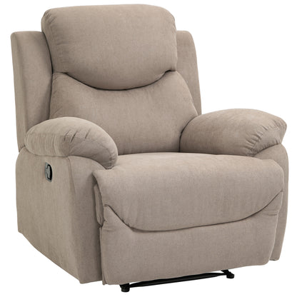 Relaxfauteuil – Fauteuil – Loungestoel – Slaapstoel – Tv-stoel – Ergonomisch Design – Linnen Bekleding Beige – Met Metalen Onderstel – 93 x 88 x 102 cm