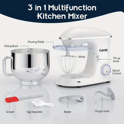 Standmixer – Keukenmixer – Deegmixer – Mengmachine – Elektrische Mixer – Zwart – 1500W Krachtige Motor – 8 Liter Grote Mengkom