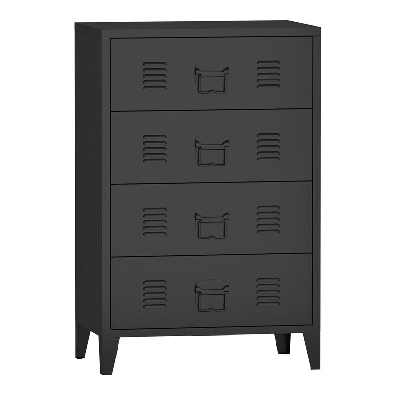 Stalen Kast – Metalen Ladekast – Archiefkast – Kantoorkast – Opbergkast – Industrieel Design – 80x40x92 cm – Ventilatieladen