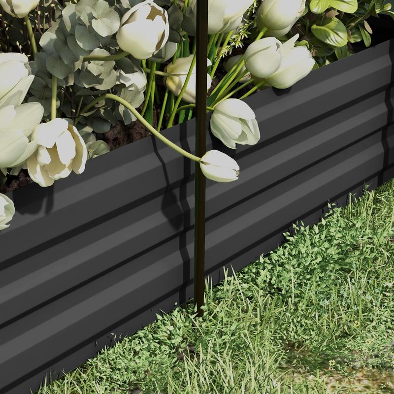 Verhoogde Plantenbak – Tuinbak – Moestuinbak – Kruidenbak – Bloemenbak – Groot Formaat 230x110x110 cm – Weerbestendig Metaal – Beschermnet Met Overkapping