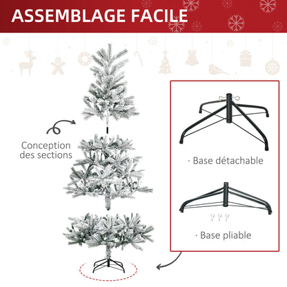 Kunstkerstboom – Nepboom – Sneeuwboom – Kerstboom Wit – Imitatie Nordmann – 180 Cm Hoog – 521 Sneeuwtakken