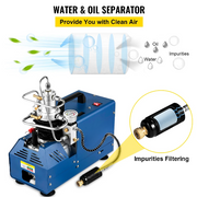 Luchtcompressorpomp - Luchtdruk - 1800W - 4500PSI - 30MPA - 300BAR - 220V - Compressor - Draagbare Compressor - Blauw - QUORE