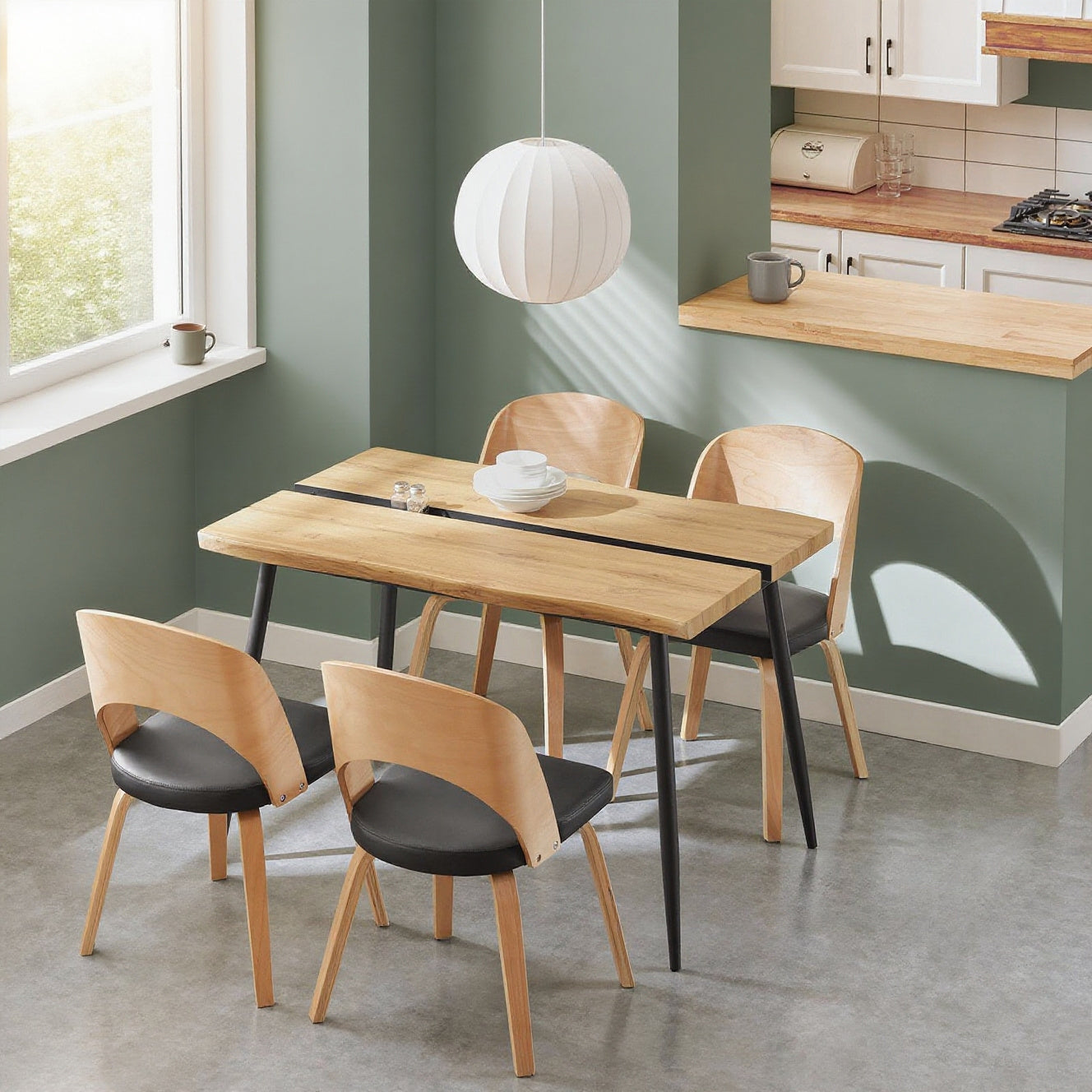 Bistrotafel – Keukentafel – Statafel – Tafel – Vintage Tafel – MDF Tafelblad – Metalen Poten – 120x75x78 cm – Bruin Vintage