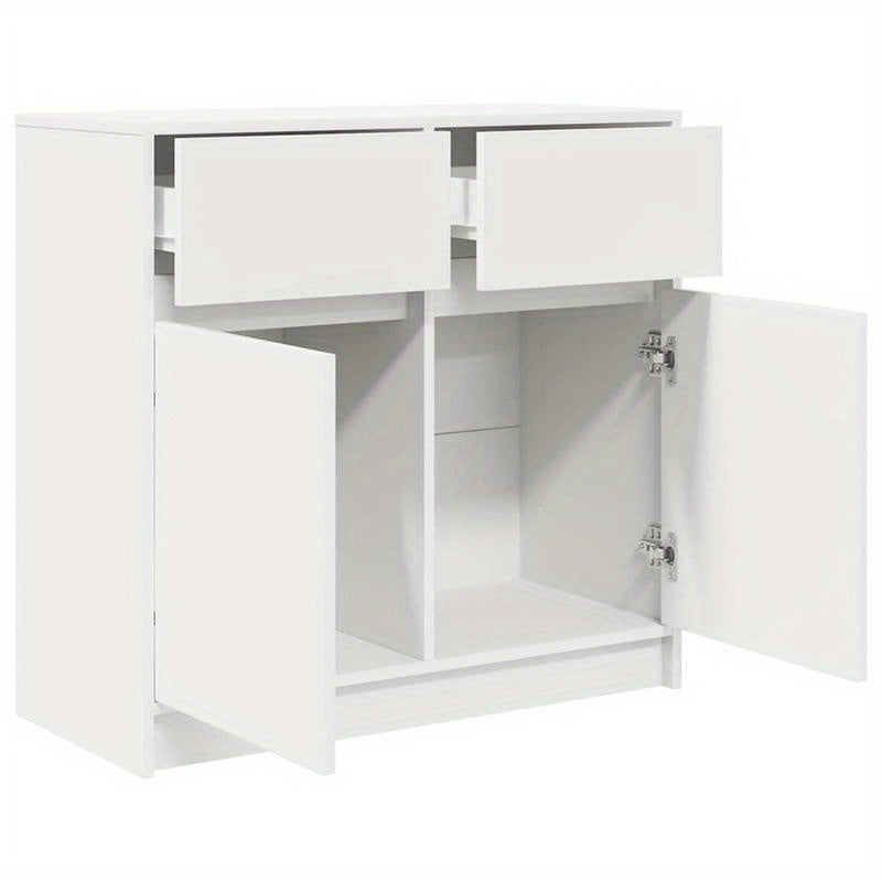 Sideboard with Drawer 80X34X76 Cm Particle Board White. Sideboards Provide Ample Storage Space to Keep Your Room Tidy And Organized, While Being Both Functional And Attractive.